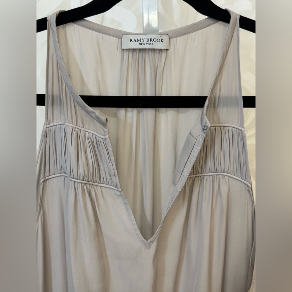 Ramy Brook NY Peplum Tank- Beige M - Picture 3 of 9